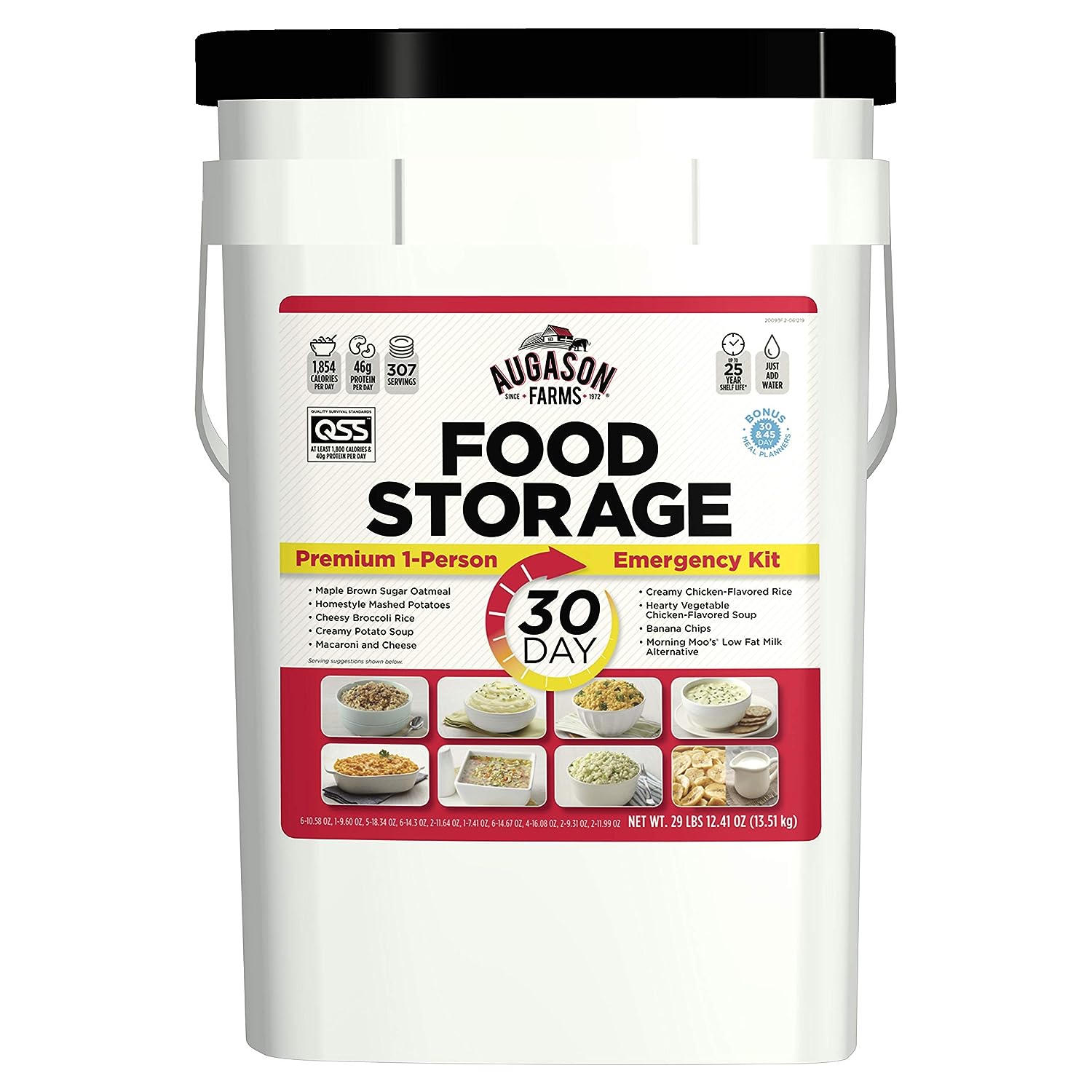 Augason Farms 30-Day 1-Person Emergency Food Supply – QSS Certified , White