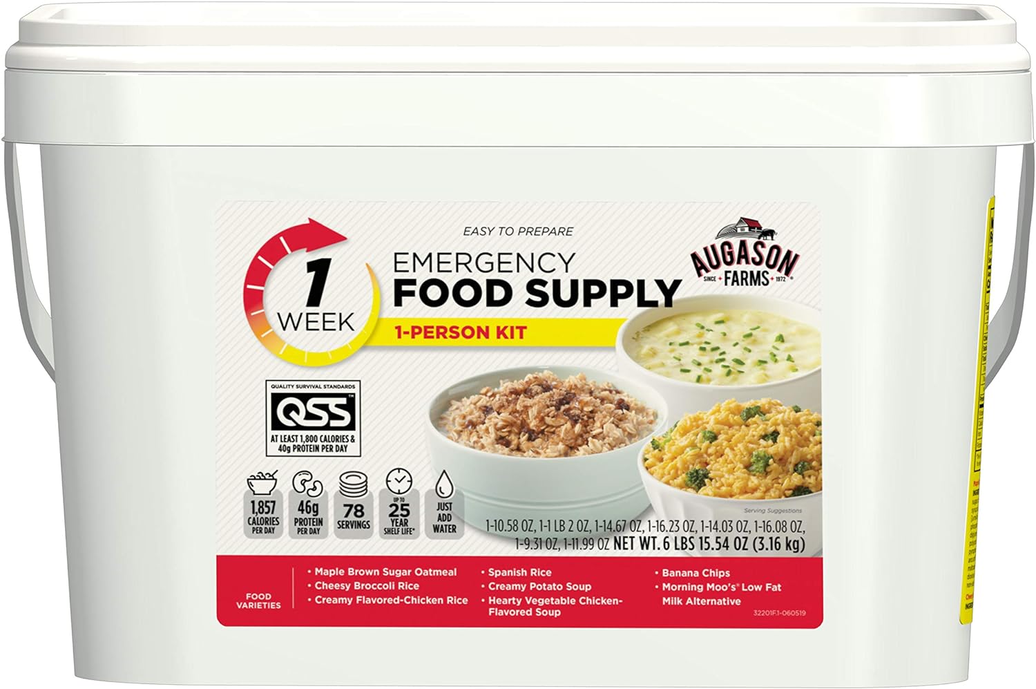 Augason Farms 1-Week 1-Person Emergency Food Supply Kit 6 lbs 15 oz