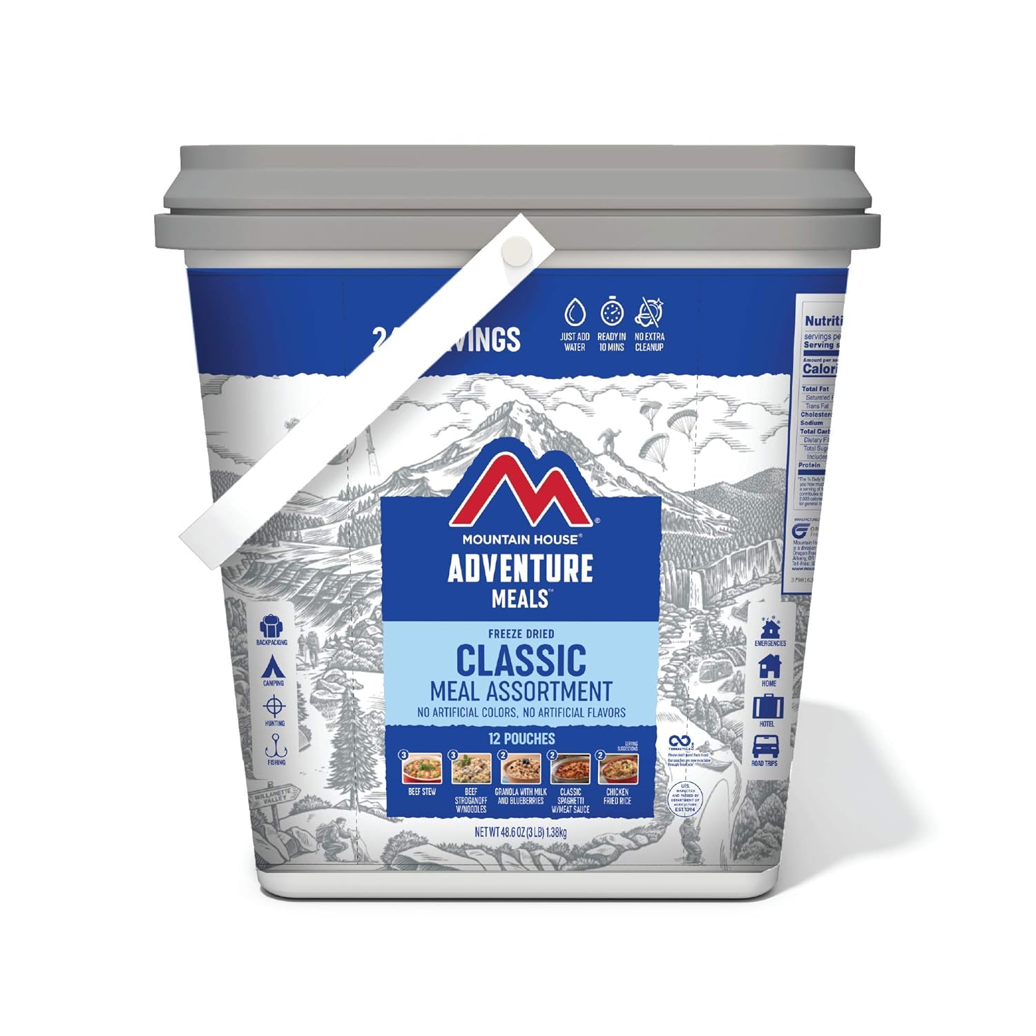 Mountain House Classic Bucket | Freeze Dried Backpacking  Camping Food | 24 Servings