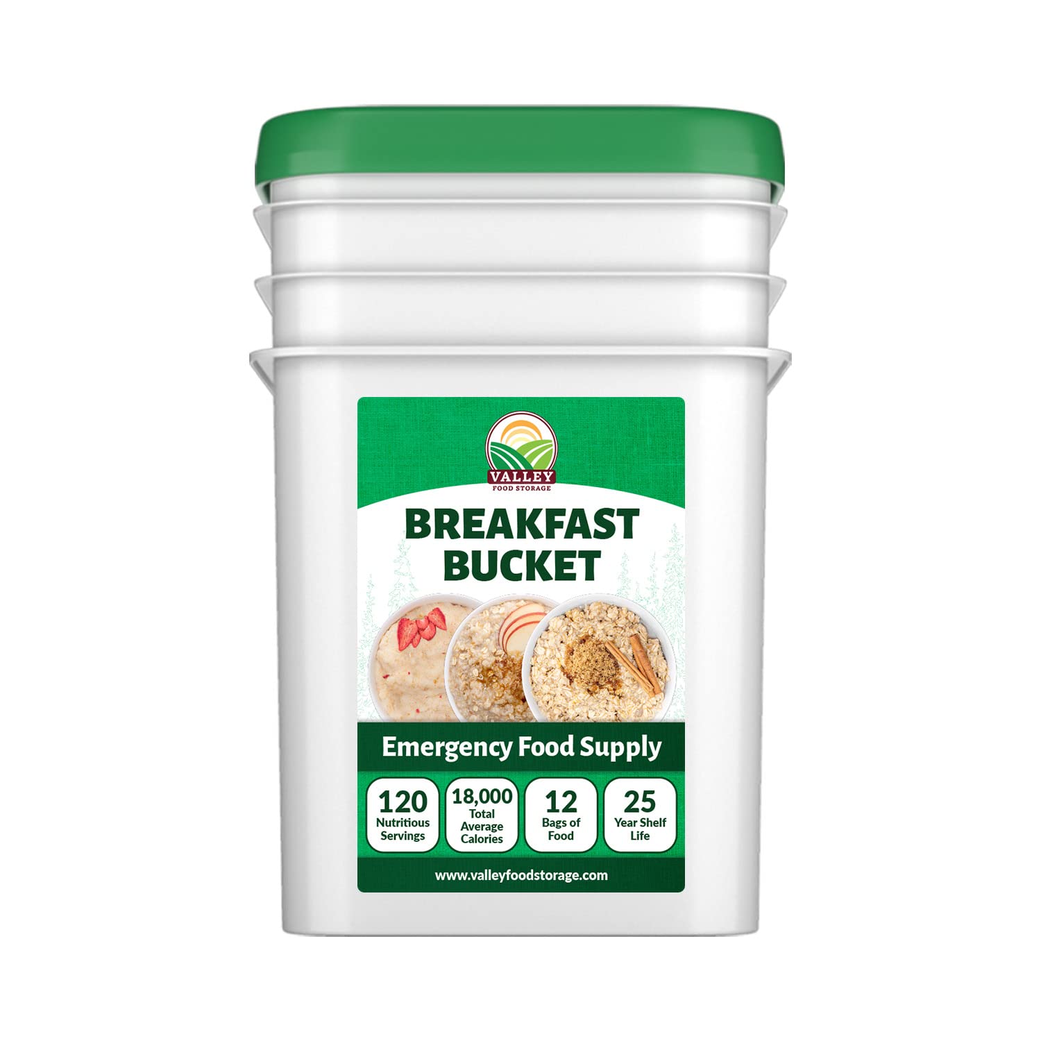 80 Serving Breakfast, Lunch  Dinner Bucket | Premium Emergency Food Supply | Survival Food 25 Year Shelf Life | Camping Food, Backpacking Meals, Prepper Supplies | Valley Food Storage Packaged in USA