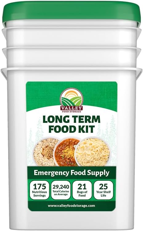 Long Term Food Supply Kit | 75g+ Daily Protein  1,800+ Calories Per Day | Premium Survival Food 25 Year Shelf Life | Prepper Supplies Freeze Dried Meals