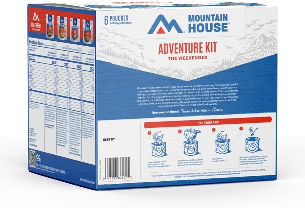 Mountain House Adventure Weekender Kit | Freeze Dried Camping  Backpacking Food | 12 Servings