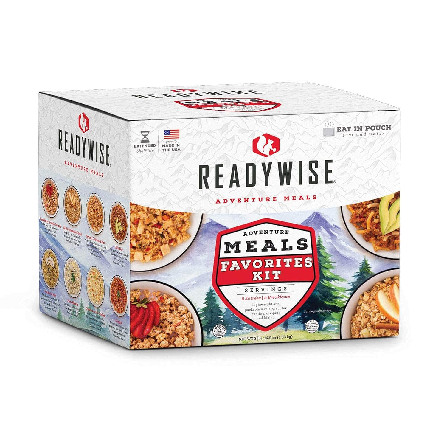 READYWISE - Favorite Kit, 9 Pack, Emergency Food Supply, MRE, Freeze Dried Food, Survival, Camping Essentials, Backpacking Meals, 15-Year Shelf Life