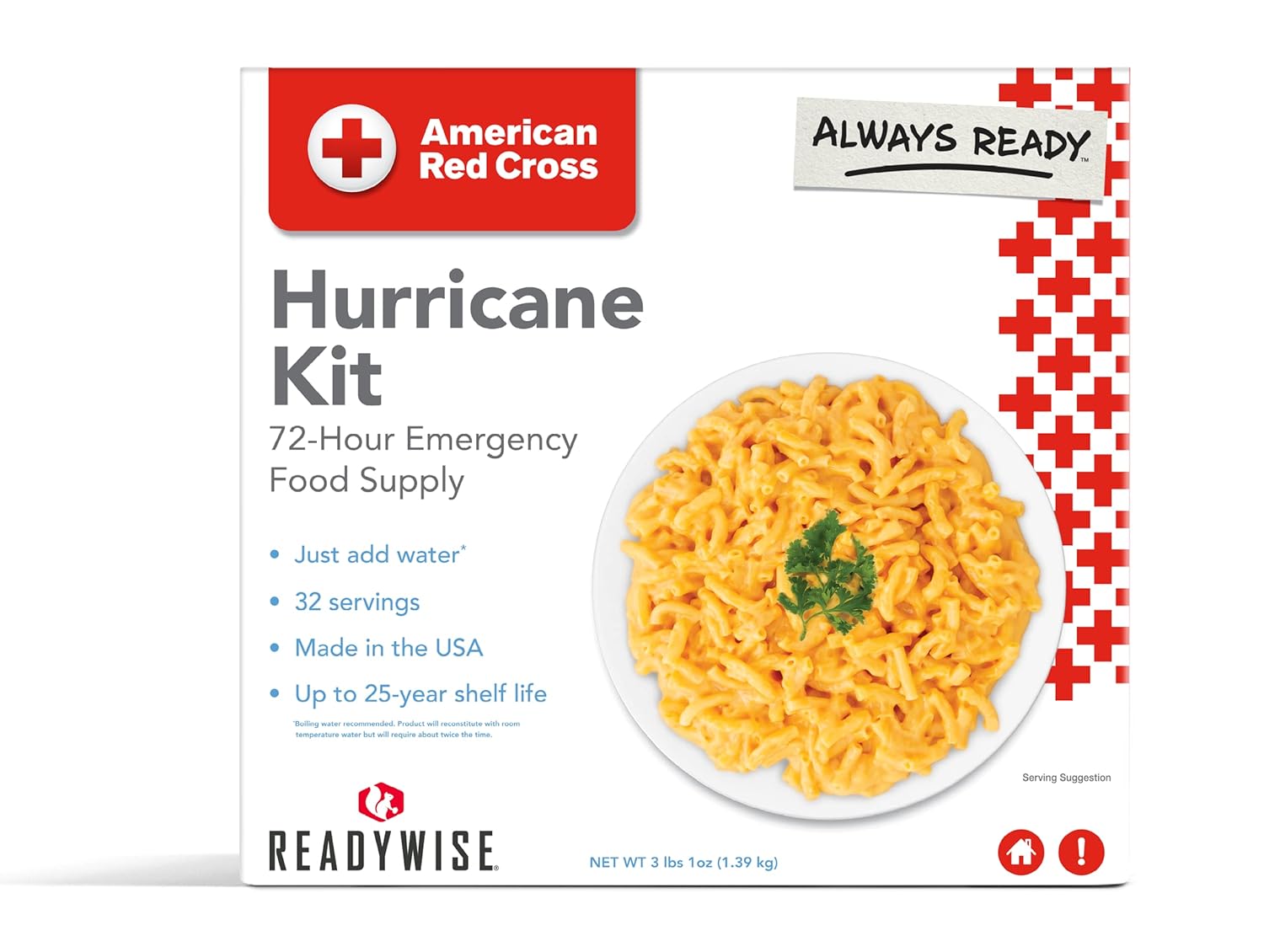 American Red Cross 72-Hour Emergency Food Kit, Freeze-Dried Disaster Kit for Hurricane Preparedness, Camping Food, Prepper Emergency Supplies