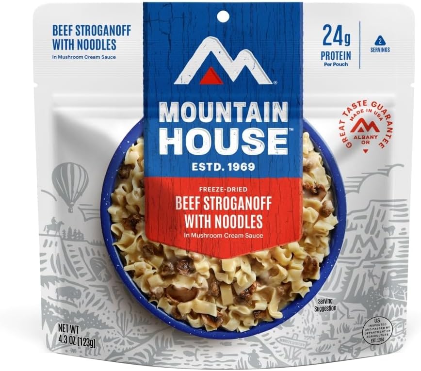 Mountain House Beef Stroganoff with Noodles | Freeze Dried Backpacking  Camping Food | 2 Servings