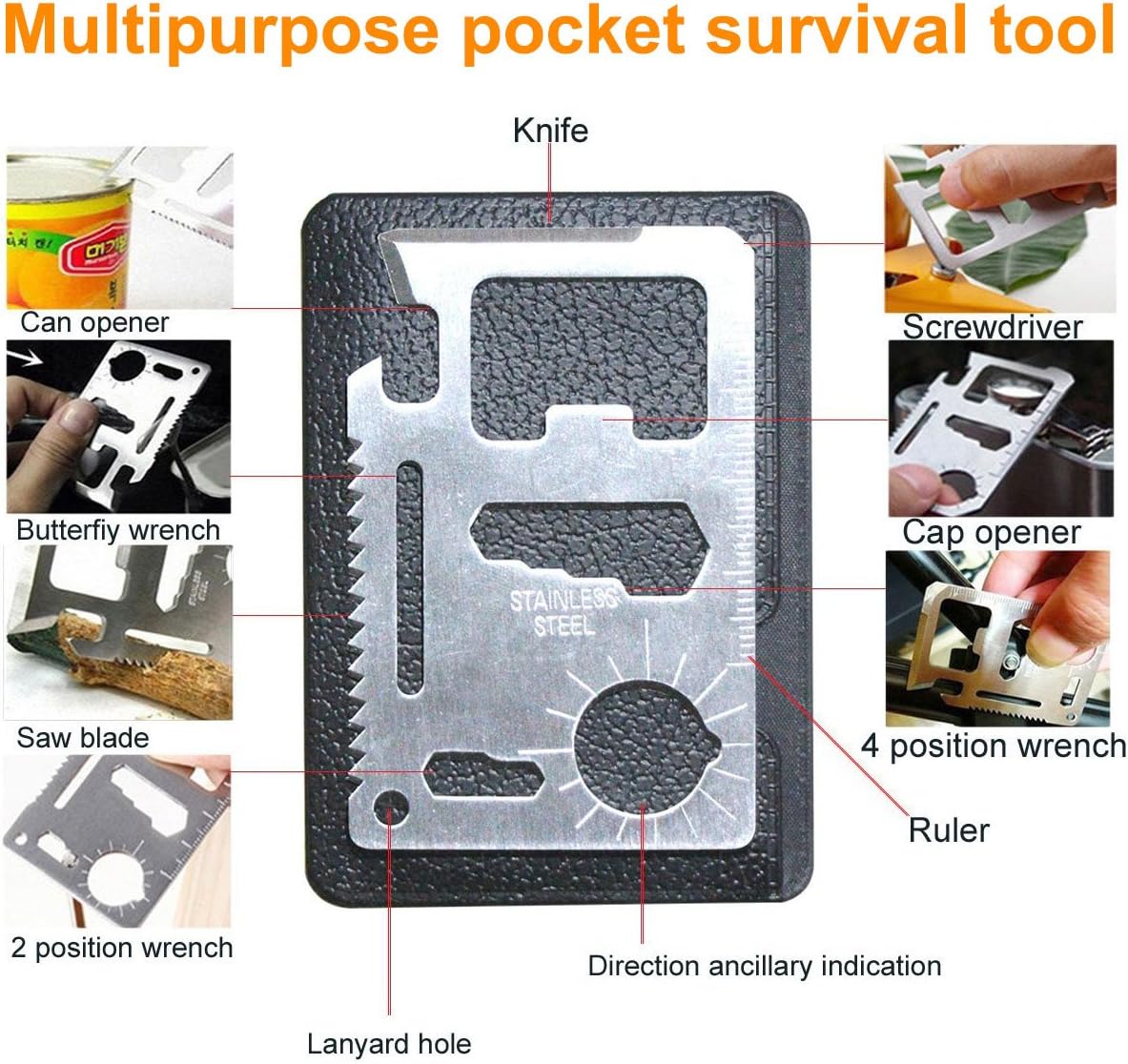 EMDMAK Survival Kit Outdoor Emergency Gear Kit for Camping Hiking Travelling or Adventures