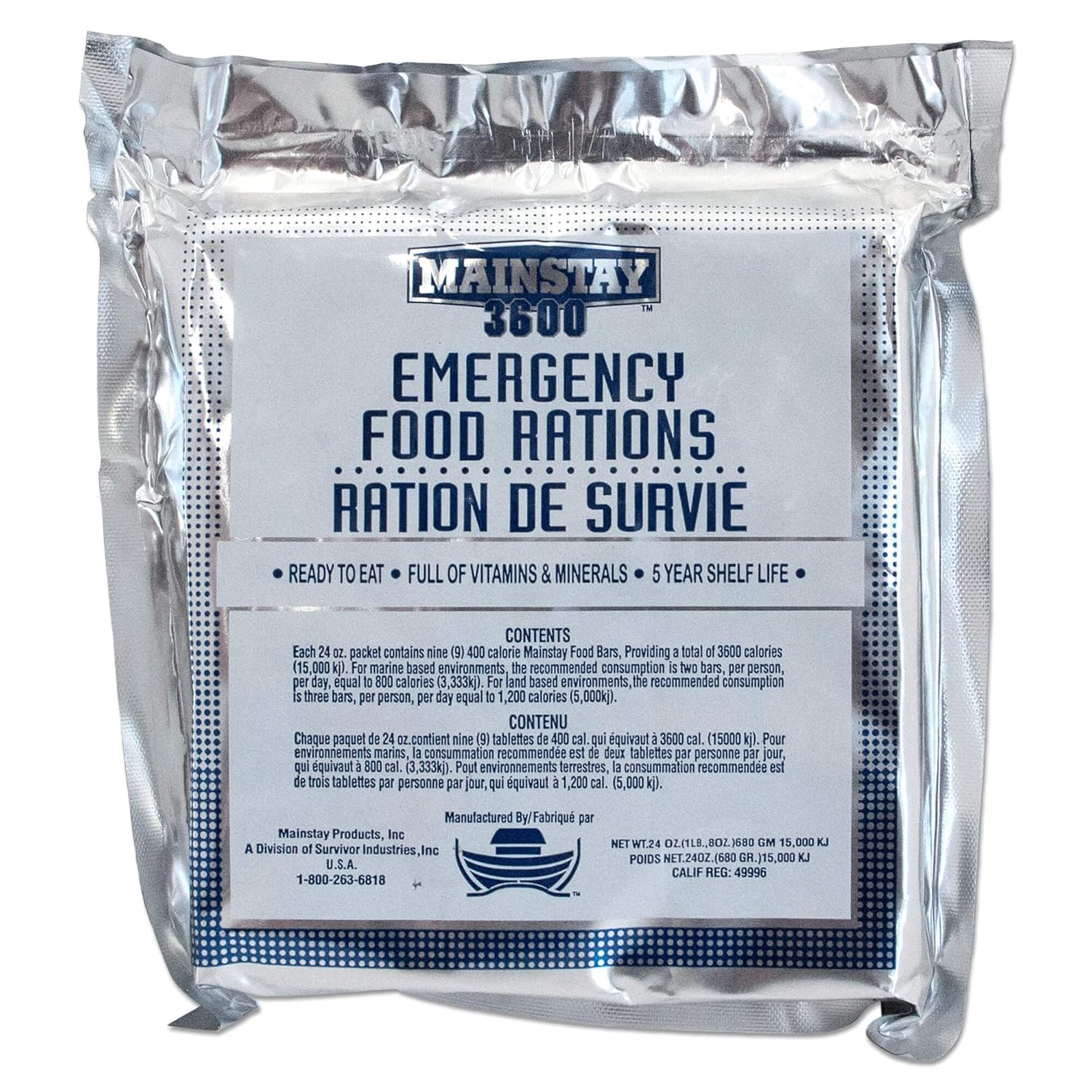 4Patriots 1-Week Survival Food Kits + Emergency Food Bars Bundle: 60 Long-Lasting Tasty Servings