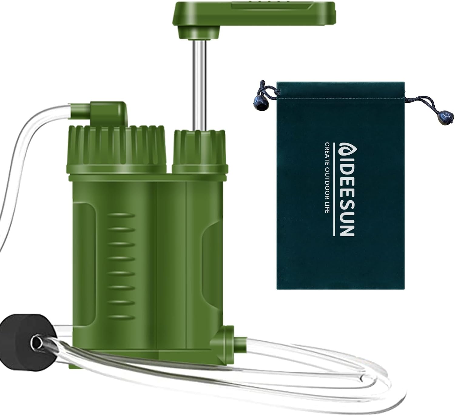 Water Filter Camping Emergency Portable, Hand Pump Water Purifier, Hiking Backpacking for Personal Preparedness Survival Gear Travel Essentials Survival Kits High Precision Large Flow