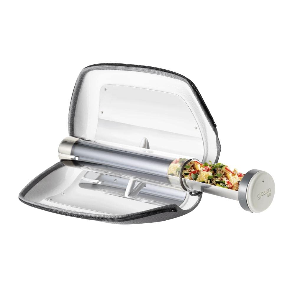 GOSUN Go Portable Camping Stove for 0.9 L Food | Effortless Outdoor Cooking with Fusion Solar Oven | Patented Solar Cooking Technology | Solar Oven Ideal for Hiking  Camping | Silver
