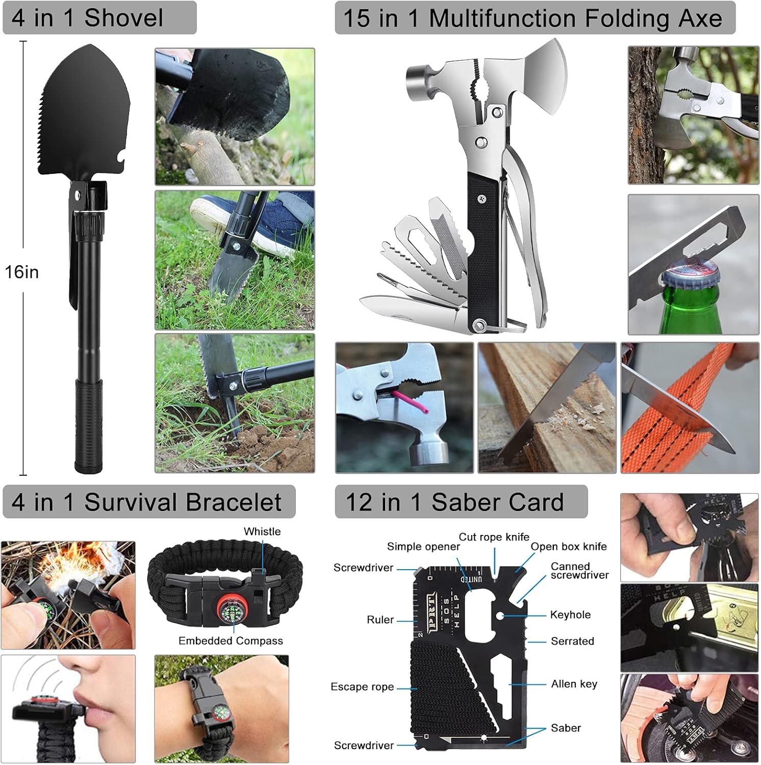 Emergency Survival Kit 257 pcs Professional Survival Gear Tool Tactical First Aid Kit Outdoor Trauma Bag with Molle Pouch for Camping Hiking Emergency Survival Kit 257 pcs Professional Survival Gear Tool Tactical First Aid Kit Outdoor Trauma Bag with Molle Pouch for Camping Hiking