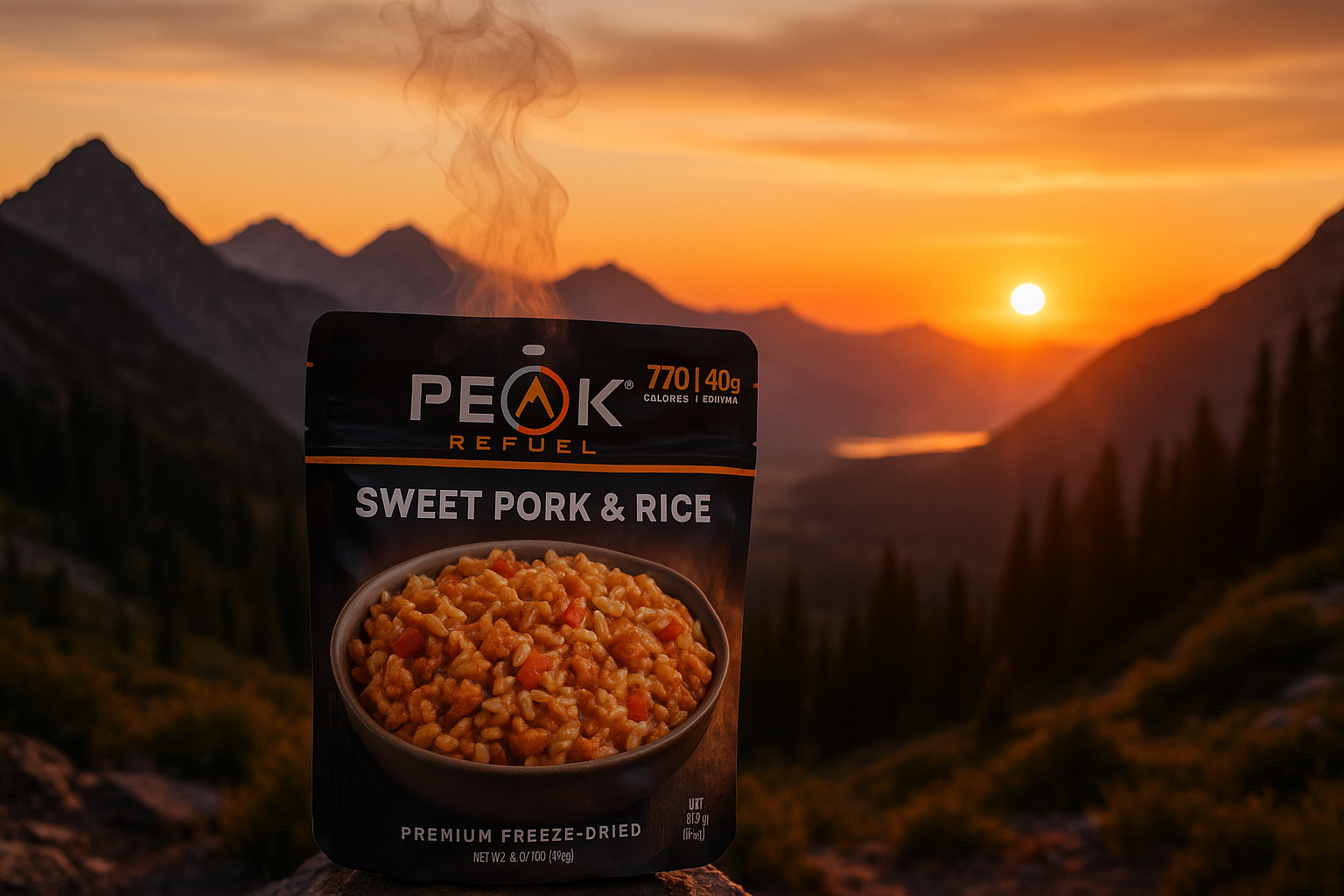 Peak Refuel Sweet Pork Rice | Premium Freeze Dried Camping Food | Backpacking Hiking MRE Meals | Just Add Water | 100% Real Meat | 40g of Protein | Serving Pouch Peak Refuel Sweet Pork Rice | Premium Freeze Dried Camping Food | Backpacking Hiking MRE Meals | Just Add Water | 100% Real Meat | 40g of Protein | Serving Pouch
