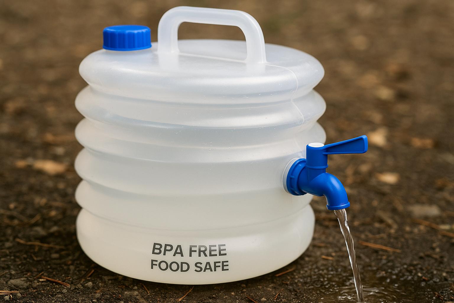 Collapsible Water Container with Spigot, BPA Free, Food Safe Camping Water Storage Cube Jug for Outdoor Hiking Hurricane  Emergency Survival Kit, Portable Foldable Canteen