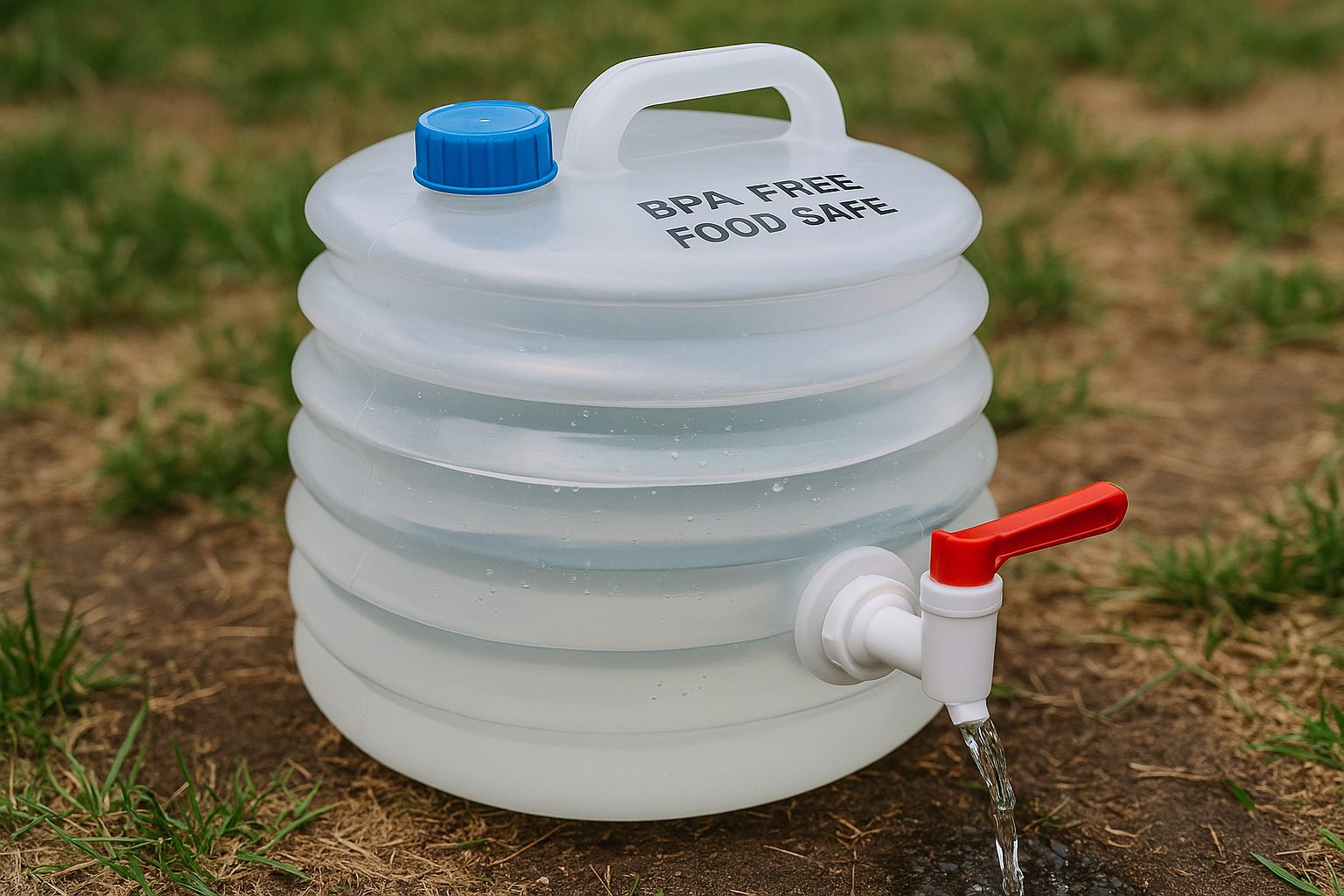 Collapsible Water Container with Spigot, BPA Free, Food Safe Camping Water Storage Cube Jug for Outdoor Hiking Hurricane  Emergency Survival Kit, Portable Foldable Canteen