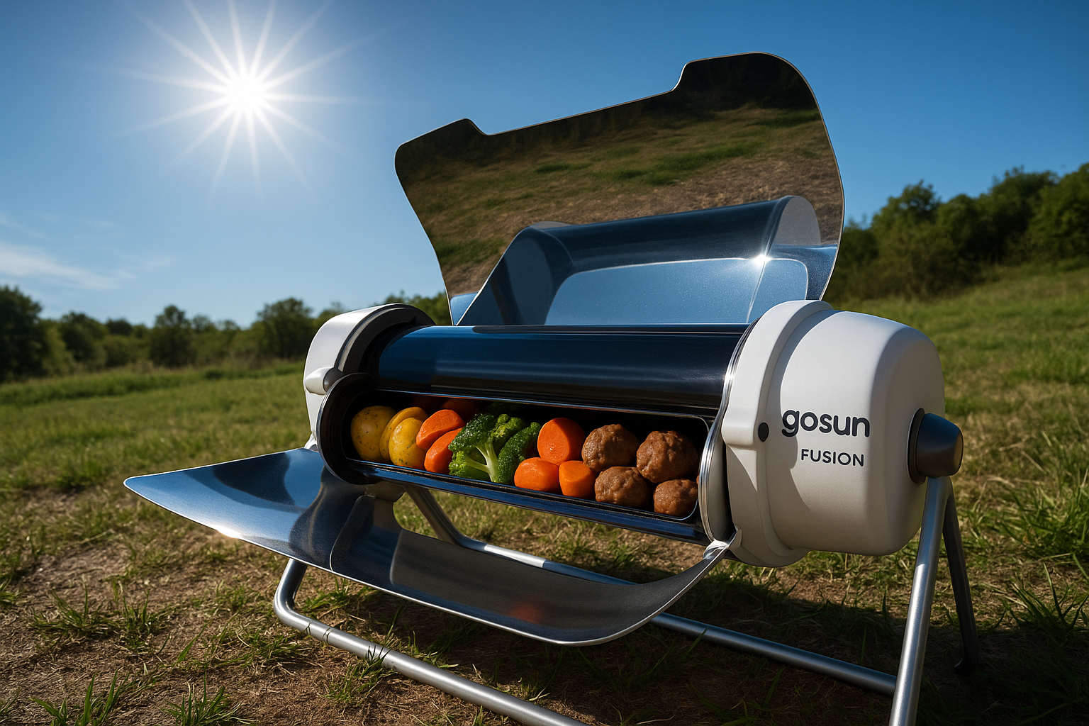 GOSUN Fusion Solar Oven and Cooker | Hybrid Electric Grill | Portable  High Capacity | Indoor or Outdoor Solar Cooker | American Oven Camping Cookware | Survival Gear Powered by Sun or Electricity
