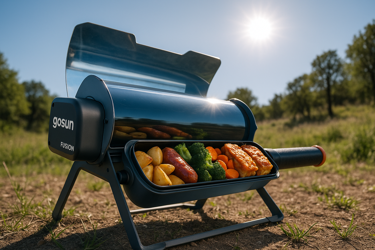 GOSUN Fusion Solar Oven and Cooker | Hybrid Electric Grill | Portable  High Capacity | Indoor or Outdoor Solar Cooker | American Oven Camping Cookware | Survival Gear Powered by Sun or Electricity