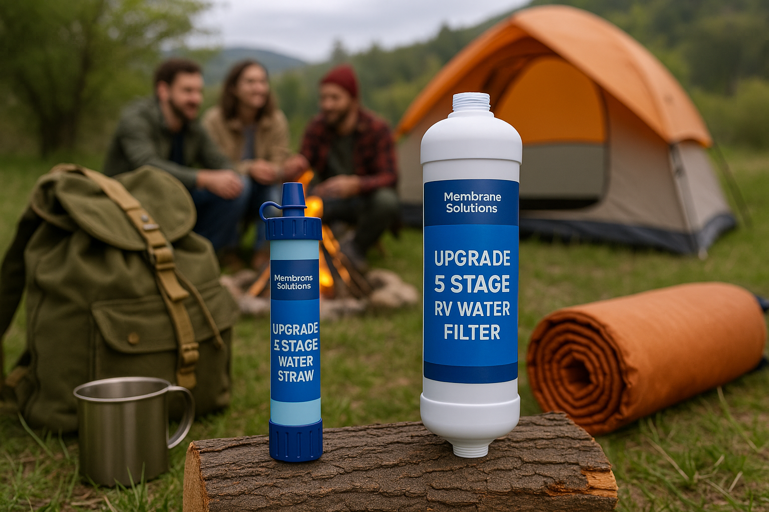 Membrane Solutions Upgrade Stage Water Filter Straw Pack and RV Water Filter Pack for Group Camping Emergency