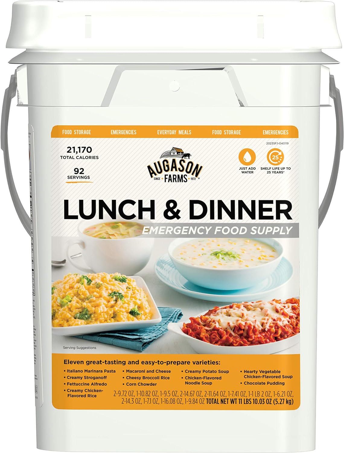 Augason Farms Lunch and Dinner Variety Pail Emergency Food Supply 4-Gallon Pail Review