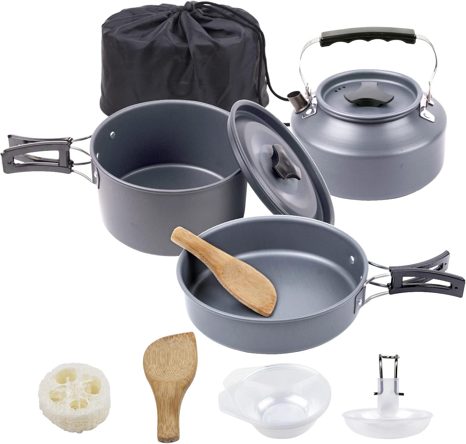 Outdoor Camping Cookware Set with Pot Pan and Kettle Review